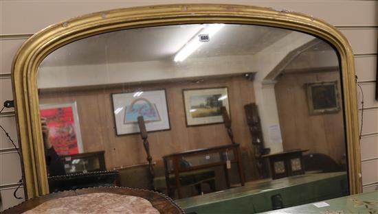 A Victorian gilt-framed overmantel mirror, W.125cm